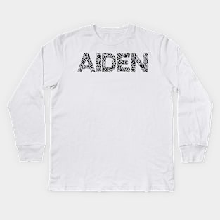 AIDEN NAME Kids Long Sleeve T-Shirt